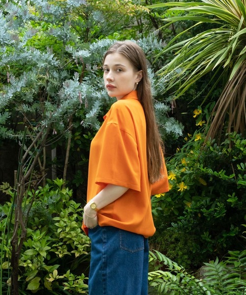 【セール】solid half sleeve shirts（シャツ/ブラウス）｜skoool（スクール）