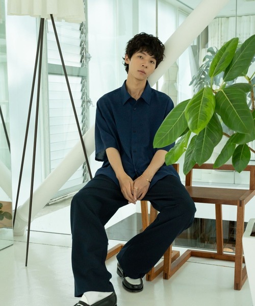 【セール】solid half sleeve shirts（シャツ/ブラウス）｜skoool（スクール）