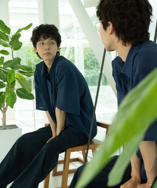 【セール】solid half sleeve shirts（シャツ/ブラウス）｜skoool（スクール）