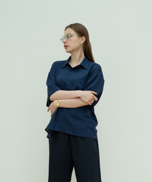 【セール】solid half sleeve shirts（シャツ/ブラウス）｜skoool（スクール）