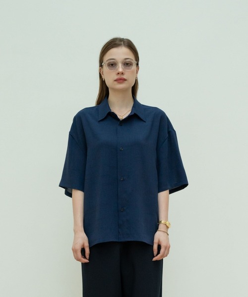 【セール】solid half sleeve shirts（シャツ/ブラウス）｜skoool（スクール）