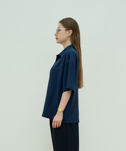 【セール】solid half sleeve shirts（シャツ/ブラウス）｜skoool（スクール）