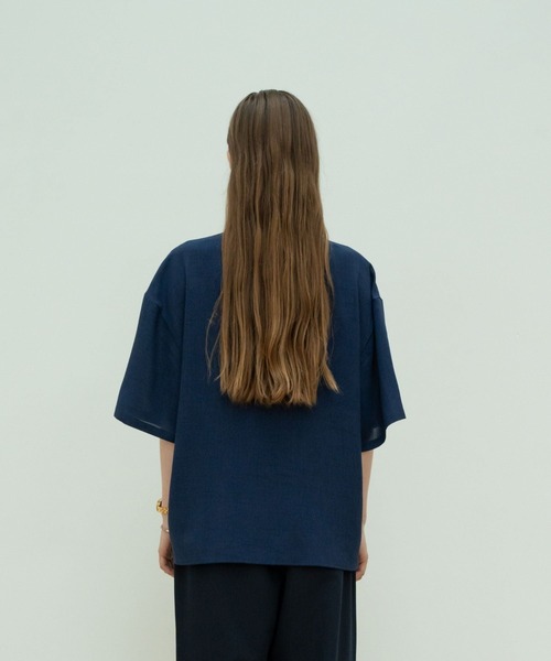 【セール】solid half sleeve shirts（シャツ/ブラウス）｜skoool（スクール）