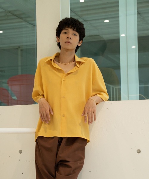 【セール】solid half sleeve shirts（シャツ/ブラウス）｜skoool（スクール）