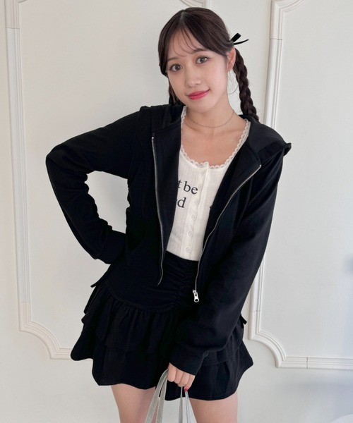 セール】【セットアップ】サイドリボンパーカー＆ギャザー