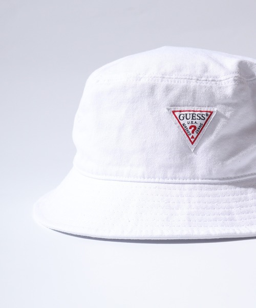 Guess(ゲス)の「GUESS CTTN TWILL BUCKET HAT W/ORIGINAL LABEL ハット(ハット・レディース・ブラック/ベージュ/ホワイト・ONE SIZE)」の2枚目の写真
