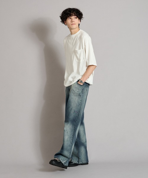 セール】GRADATION BLAST WIDE DENIM PANTS /グラデーション