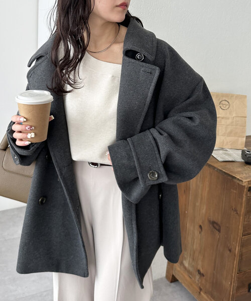 DISCOAT（ディスコート）の「モチモチワンショルプルオーバー《WEB限定カラーあり》（ニット/セーター・レディース・モカ/チャコールグレー/ブラウン/ブラック/オフホワイト・FREE）」の14枚目の写真