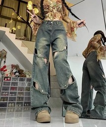 gossip！ロサンゼルス（ゴシップロサンゼルス）の「Y2K デニムパンツ ストレート デニムパンツ（デニムパンツ）」