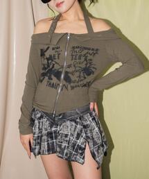 dispark | DISPARK/Wジップグラフィックオフショルトップス(Tシャツ/カットソー)