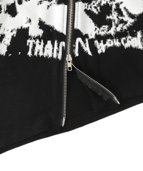 dispark（ディスパーク）の「DISPARK/Wジップグラフィックオフショルトップス（Tシャツ/カットソー・レディース・カーキ/ブラック・FREE）」の4枚目の写真