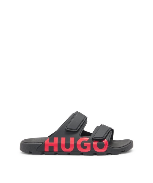 【即発】HUGO BOSS HUGO サンダル 50542042 B132 HUGO - ロゴサンダル タッチクロージャー ダブルストラップ