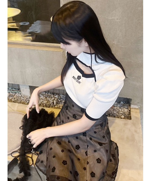 MERCURYDUO（マーキュリーデュオ）の「【MARY QUANTコラボ】デイジーフロッキープリントバックレースアップミニスカパン（スカート・レディース・ブラック/オフホワイト・MEDIUM/SMALL）」の10枚目の写真