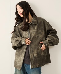 JUNRED | ダブルZIPシンセティックレザーブルゾン(ブルゾン)