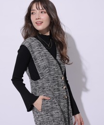 新品Apuweiser-richeツイードジャンスカ ツイードワンピース　Ｓ Apuweiser-riche（アプワイザーリッシェ）の「ラップツイード