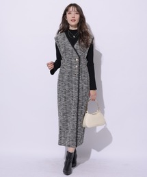 新品Apuweiser-richeツイードジャンスカ ツイードワンピース　Ｓ Apuweiser-riche（アプワイザーリッシェ）の「フレアツイード