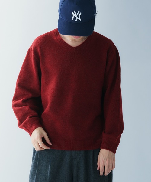 Adoon plain(アドーンプレーン)の「SOFT TOUCH V NECK KNIT / ソフトタッチVネックニット(ニット/セーター・メンズ・ボルドー/グリーン/チャコールグレー・LARGE/MEDIUM)」の21枚目の写真
