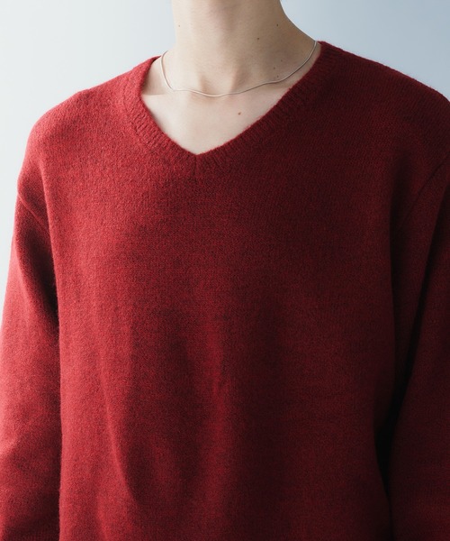 Adoon plain(アドーンプレーン)の「SOFT TOUCH V NECK KNIT / ソフトタッチVネックニット(ニット/セーター・メンズ・ボルドー/グリーン/チャコールグレー・LARGE/MEDIUM)」の20枚目の写真
