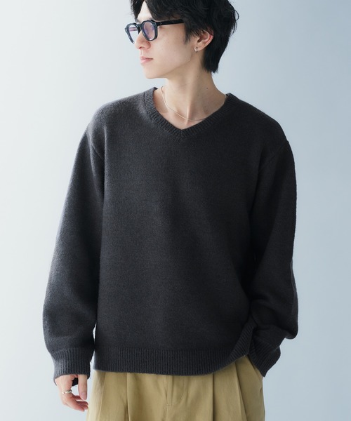 Adoon plain(アドーンプレーン)の「SOFT TOUCH V NECK KNIT / ソフトタッチVネックニット(ニット/セーター・メンズ・ボルドー/グリーン/チャコールグレー・LARGE/MEDIUM)」の11枚目の写真