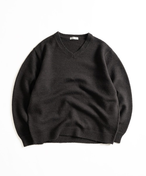 Adoon plain(アドーンプレーン)の「SOFT TOUCH V NECK KNIT / ソフトタッチVネックニット(ニット/セーター・メンズ・ボルドー/グリーン/チャコールグレー・LARGE/MEDIUM)」の4枚目の写真