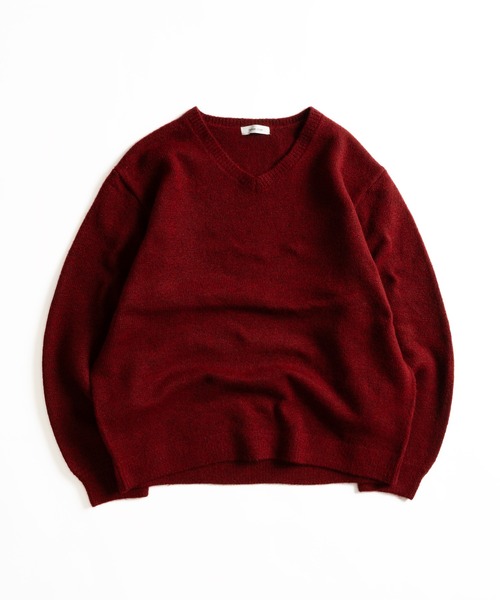 Adoon plain(アドーンプレーン)の「SOFT TOUCH V NECK KNIT / ソフトタッチVネックニット(ニット/セーター・メンズ・ボルドー/グリーン/チャコールグレー・LARGE/MEDIUM)」の6枚目の写真