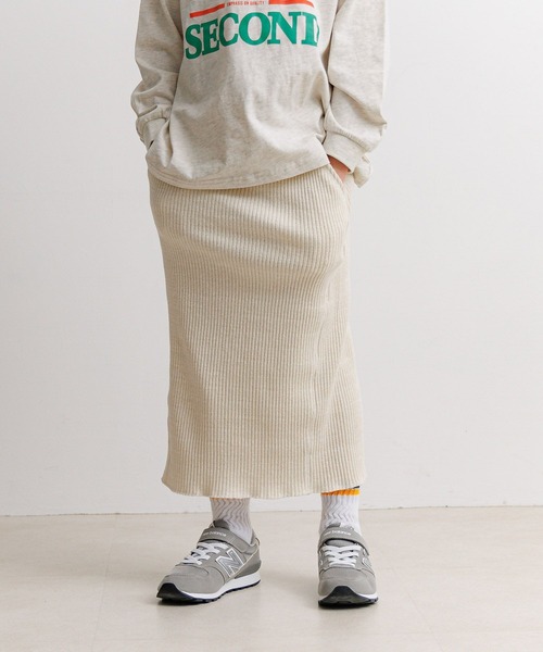 BAYFLOW（ベイフロー）の「[ポケット付き☆]リブスカート(KIDS)（スカート・キッズ・イエロー/ブラック/アイボリー・110cm/150cm/130cm）」の3枚目の写真