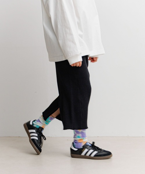 BAYFLOW（ベイフロー）の「[ポケット付き☆]リブスカート(KIDS)（スカート・キッズ・イエロー/ブラック/アイボリー・110cm/150cm/130cm）」の2枚目の写真