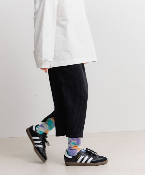 BAYFLOW（ベイフロー）の「[ポケット付き☆]リブスカート(KIDS)（スカート・キッズ・イエロー/ブラック/アイボリー・110cm/150cm/130cm）」の4枚目の写真