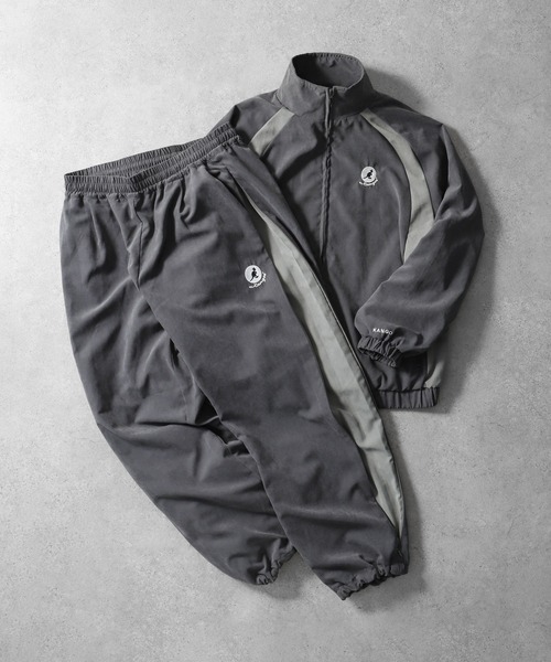 KANGOL（カンゴール）の「【KANGOL】 ピーチ スエード ワンポイント ロゴ刺繍 トラックパンツ / サイドライン / ピーチ素材 【セットアップ可能】（その他パンツ・メンズ・チャコール/カーキ/アイボリー/ブルー・LARGE/MEDIUM）」の7枚目の写真