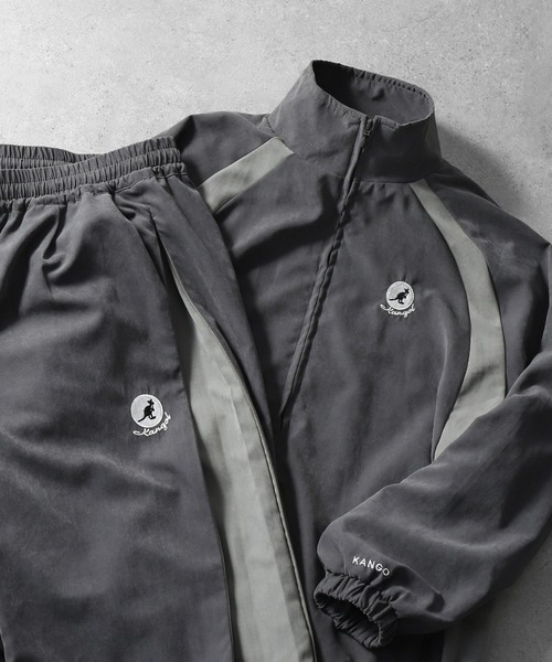 KANGOL（カンゴール）の「【KANGOL】 ピーチ スエード ワンポイント ロゴ刺繍 トラックパンツ / サイドライン / ピーチ素材 【セットアップ可能】（その他パンツ・メンズ・チャコール/カーキ/アイボリー/ブルー・LARGE/MEDIUM）」の11枚目の写真