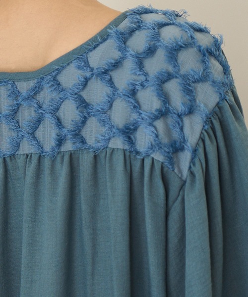 MAGASIN DE MODE Chou Chou(マガジンデモードシュシュ)の「【MAGASIN DE MODE Chou Chou】リネンライクデコルテワンピース trc※(ワンピース・レディース・ブラック/ホワイト/ブルー・FREE)」の16枚目の写真