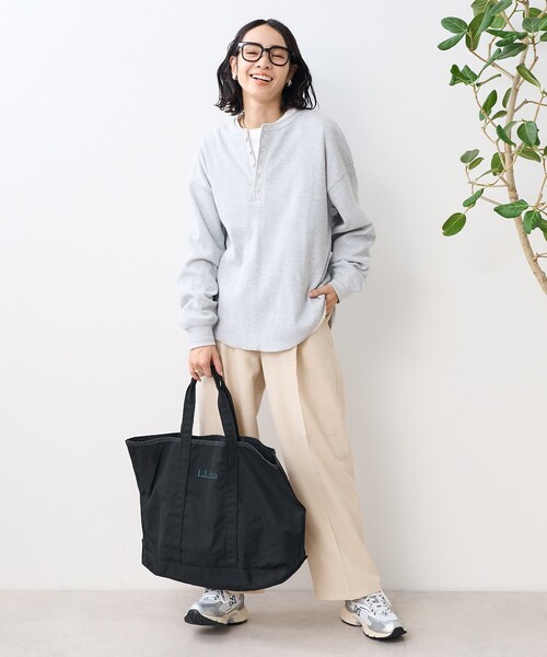 FREAK'S STORE(フリークスストア)の「【セットアイテム】ワッフルヘンリー ロンTセット(Tシャツ/カットソー・レディース・オフホワイト/ピンク/チャコール/グレー・フリ-)」の5枚目の写真