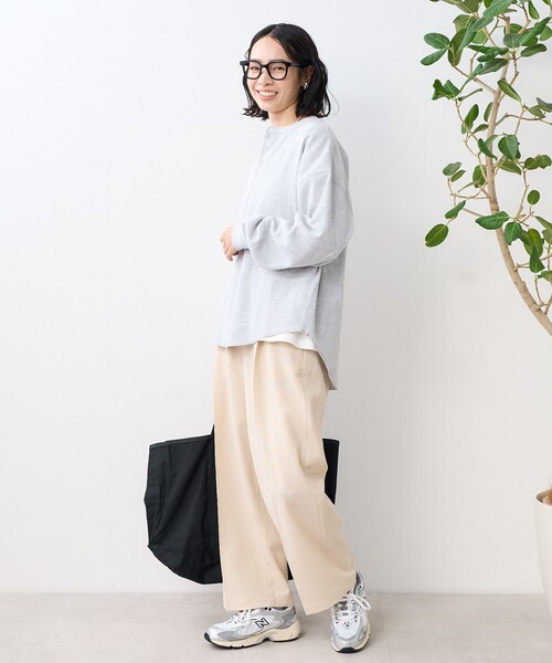 FREAK'S STORE(フリークスストア)の「【セットアイテム】ワッフルヘンリー ロンTセット(Tシャツ/カットソー・レディース・オフホワイト/ピンク/チャコール/グレー・フリ-)」の6枚目の写真