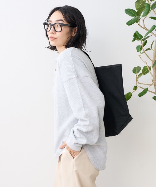 FREAK'S STORE(フリークスストア)の「【セットアイテム】ワッフルヘンリー ロンTセット(Tシャツ/カットソー・レディース・オフホワイト/ピンク/チャコール/グレー・フリ-)」の8枚目の写真