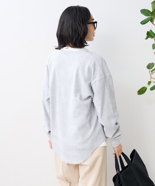 FREAK'S STORE(フリークスストア)の「【セットアイテム】ワッフルヘンリー ロンTセット(Tシャツ/カットソー・レディース・オフホワイト/ピンク/チャコール/グレー・フリ-)」の9枚目の写真