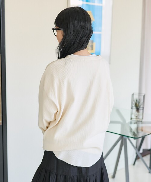 FREAK'S STORE(フリークスストア)の「【セットアイテム】ワッフルヘンリー ロンTセット(Tシャツ/カットソー・レディース・オフホワイト/ピンク/チャコール/グレー・フリ-)」の18枚目の写真