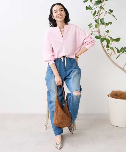 connett ロンT セット　ストレッチワッフル セール】【セットアイテム】ワッフル ロンTビスチェセット（T