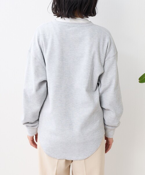 FREAK'S STORE(フリークスストア)の「【セットアイテム】ワッフルヘンリー ロンTセット(Tシャツ/カットソー・レディース・オフホワイト/ピンク/チャコール/グレー・フリ-)」の20枚目の写真