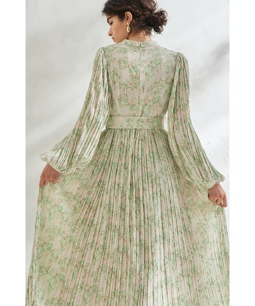 Estella.K（エステラケー）の「Jane Belted Dress プリーツプリントドレス（ワンピース・レディース・ネイビー系/レッド系/オレンジ系/グリーン系/ピンク系・FREE）」の19枚目の写真