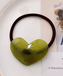 ヘアアクセサリー（グリーン・カーキ/緑色系・ハートモチーフ