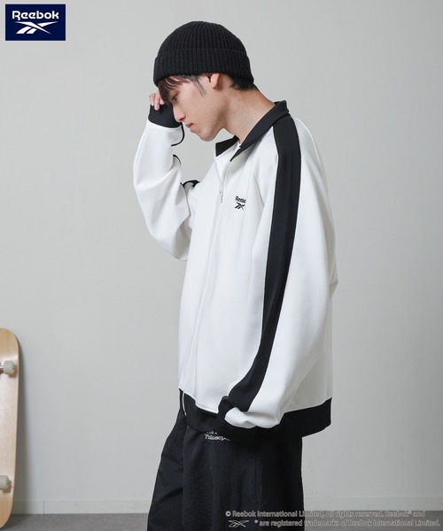 Reebok（リーボック）の「【REEBOK】 トラックトップ ゲームロゴ ジャケット / トラックジャケット（ジャージ・メンズ・ホワイト/ブラック/ブルーグレー・MEDIUM/LARGE）」の7枚目の写真