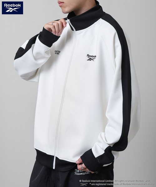 Reebok（リーボック）の「【REEBOK】 トラックトップ ゲームロゴ ジャケット / トラックジャケット（ジャージ・メンズ・ホワイト/ブラック/ブルーグレー・MEDIUM/LARGE）」の4枚目の写真