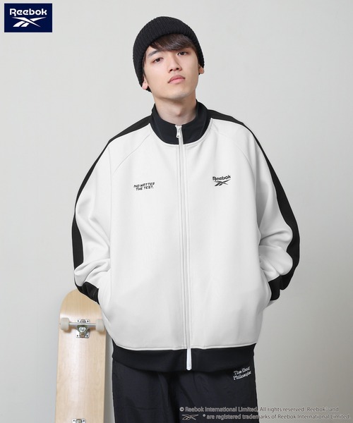 Reebok（リーボック）の「【REEBOK】 トラックトップ ゲームロゴ ジャケット / トラックジャケット（ジャージ・メンズ・ホワイト/ブラック/ブルーグレー・MEDIUM/LARGE）」の6枚目の写真