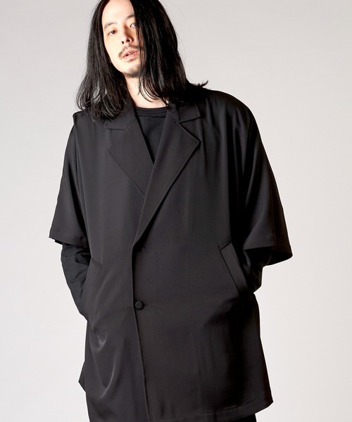 NO ID.（ノーアイディ）の「【NO ID.】Back Tuck Double Breasted Poncho / バック タック ダブル ブレスト ポンチョ（ポンチョ・メンズ・グレー/ブラック/ブルーグリーン・ONE SIZE）」の14枚目の写真