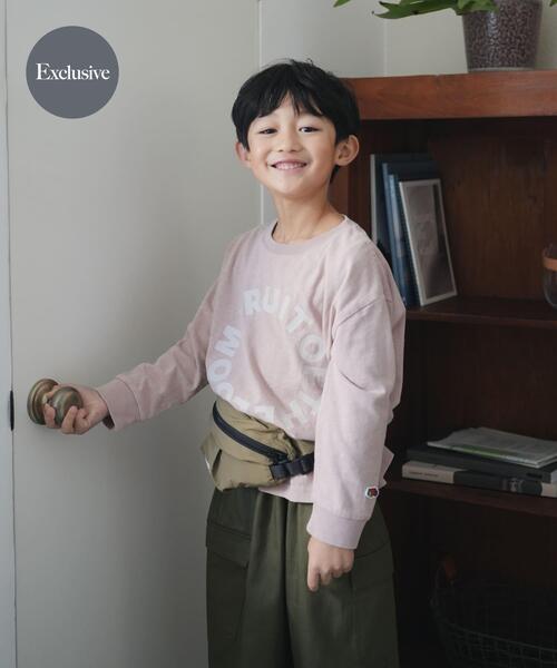 FRUIT OF THE LOOM（フルーツオブザルーム）の「『別注』FRUIT OF THE LOOM×DOORS　サークルロゴ長袖Tシャツ(KIDS)（Tシャツ/カットソー・キッズ・ブラウン/オフホワイト/ピンク・120/105/150/135）」の3枚目の写真