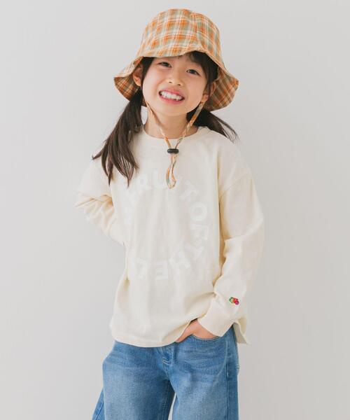 FRUIT OF THE LOOM（フルーツオブザルーム）の「『別注』FRUIT OF THE LOOM×DOORS　サークルロゴ長袖Tシャツ(KIDS)（Tシャツ/カットソー・キッズ・ブラウン/オフホワイト/ピンク・120/105/150/135）」の5枚目の写真