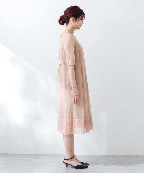 セール】kaene シャンブレーキャミドッキングドレス(sh)（ワンピース