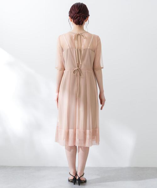 kaene シャンブレーキャミドッキングドレス ブラウン サイズ36 新品未使用 セール】kaene シャンブレーキャミドッキングドレス(sh)（ワンピース