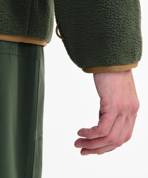 セール】ワンポイント刺繍ロゴ スタンドネック シェルパボアフリース T