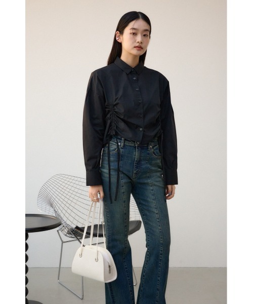 AZUL by moussy(アズールバイマウジー)の「ハーフムーンミニトートバッグ(ハンドバッグ・レディース・アイボリー/ブラック・FREE)」の3枚目の写真
